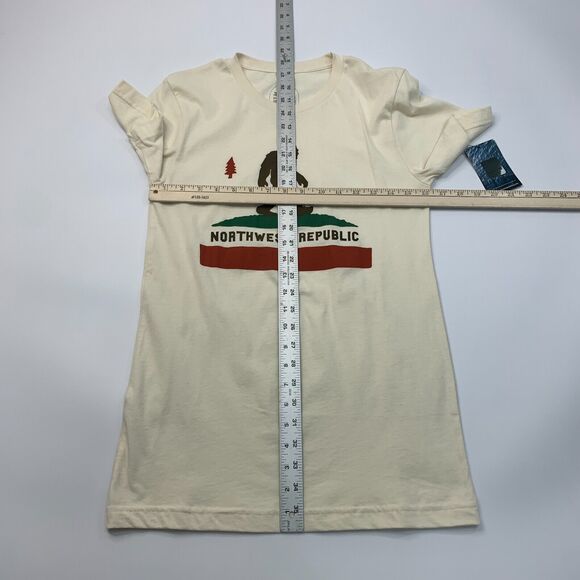 Northwest Republic T Shirt Mens S Small Cream Big Foot Sasquatch Cali Symmetree - Picture 7 of 10